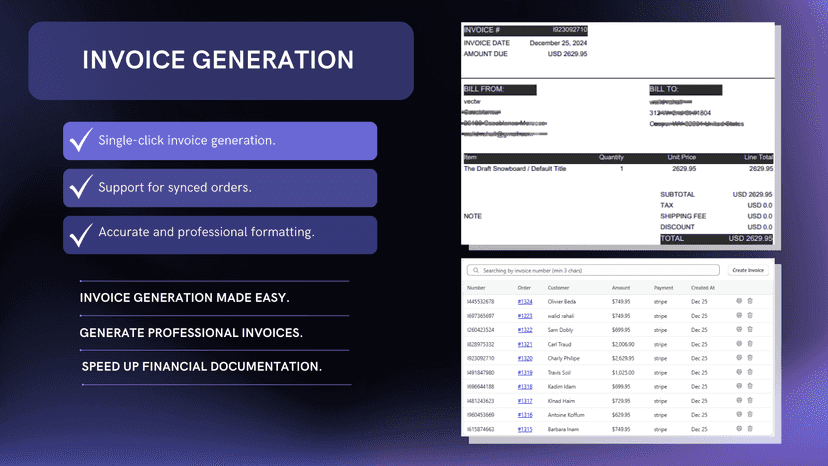 Invoice generation
