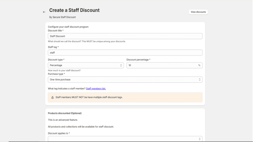 Create-dicount-page