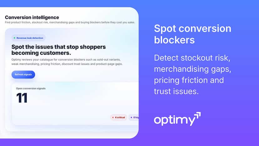 Optimy conversion intelligence and revenue leak detection