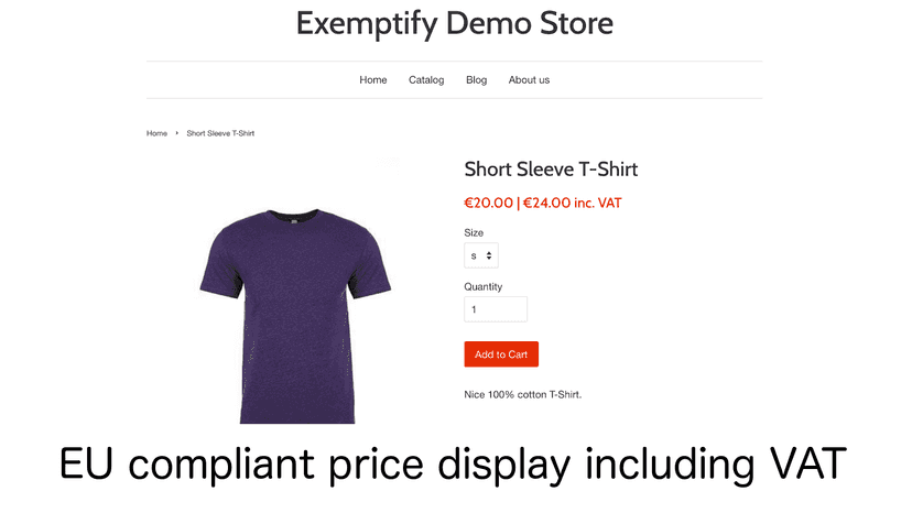 EU compliant price display with many configuration options