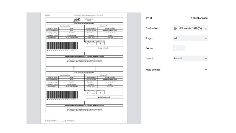 Print Slip