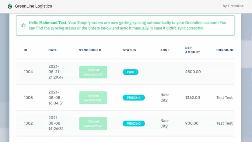 Orders Screen