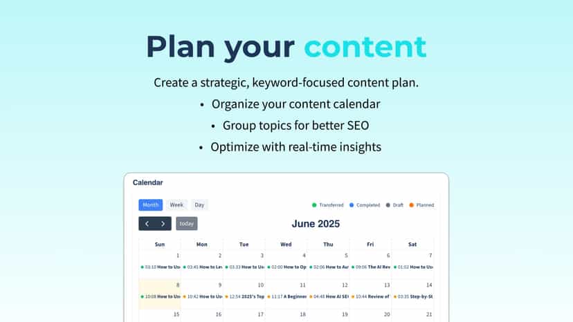 Plan your content