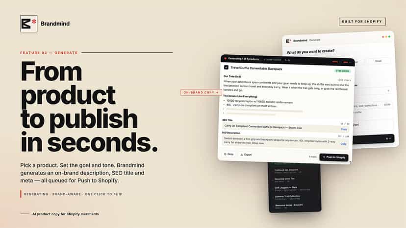 From product to publish in seconds.