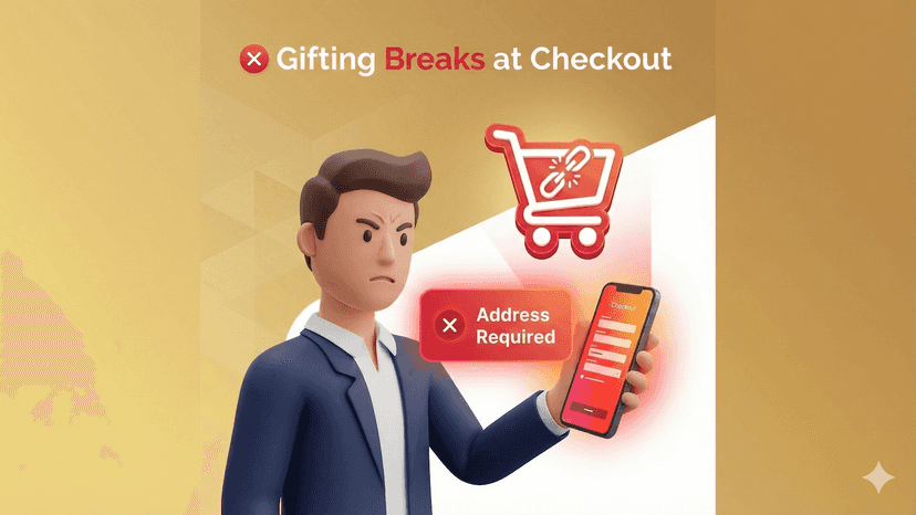 Gifting fails at checkout
