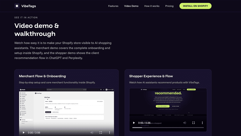 VibeTags Videopage