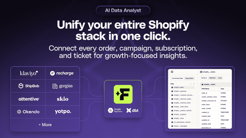 Unify your entire Shopify stack in one click