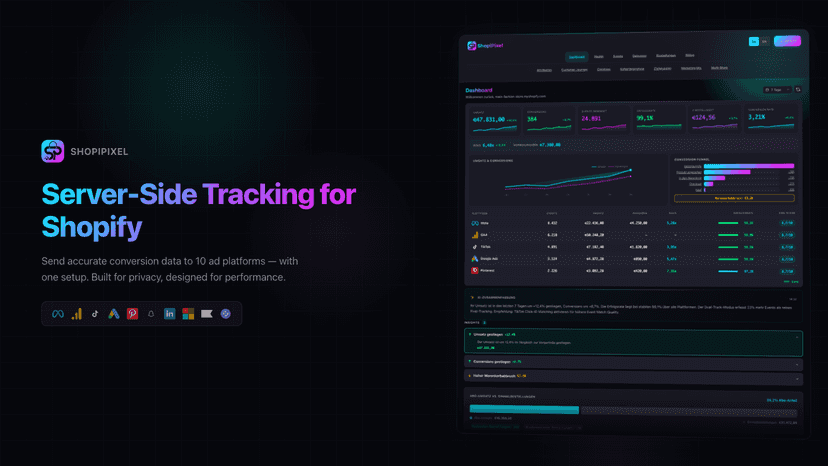 Server-side tracking dashboard for 10 ad platforms