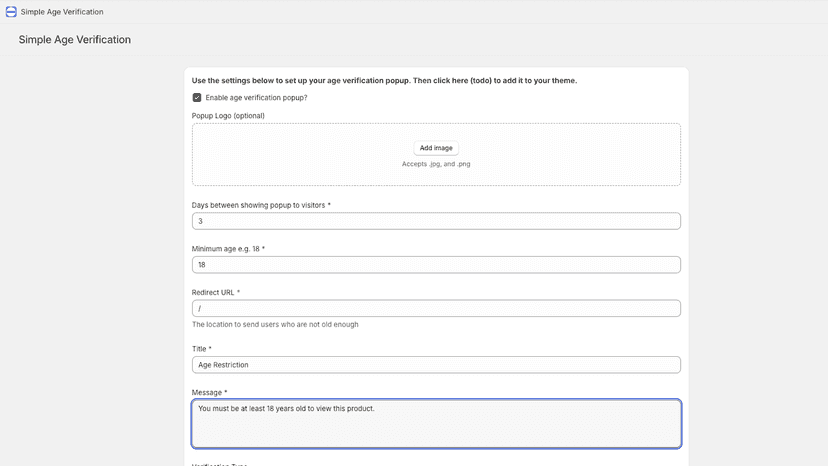Simple admin interface