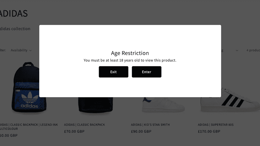 Popup with enter and exit buttons