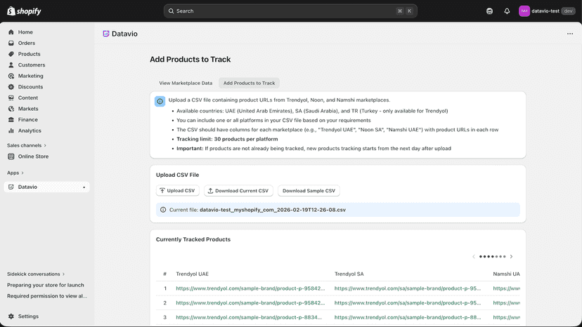 Add Products Page