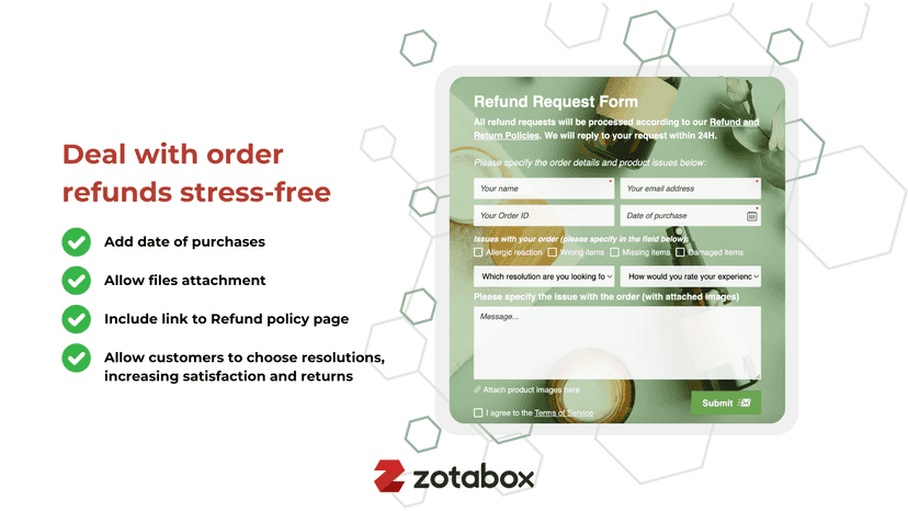 customer refund management, refund request, return and exchange