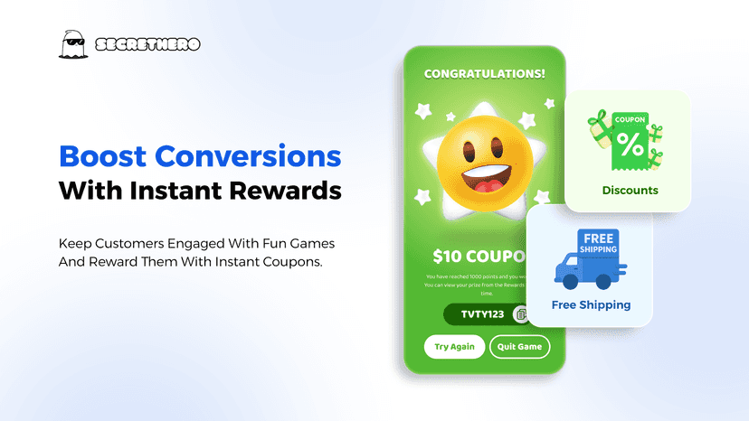 Engaging game result screen offering instant coupon and rewards