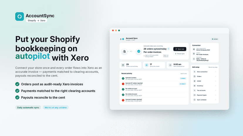 Put your Shopify bookkeeping on autopilot with Xero