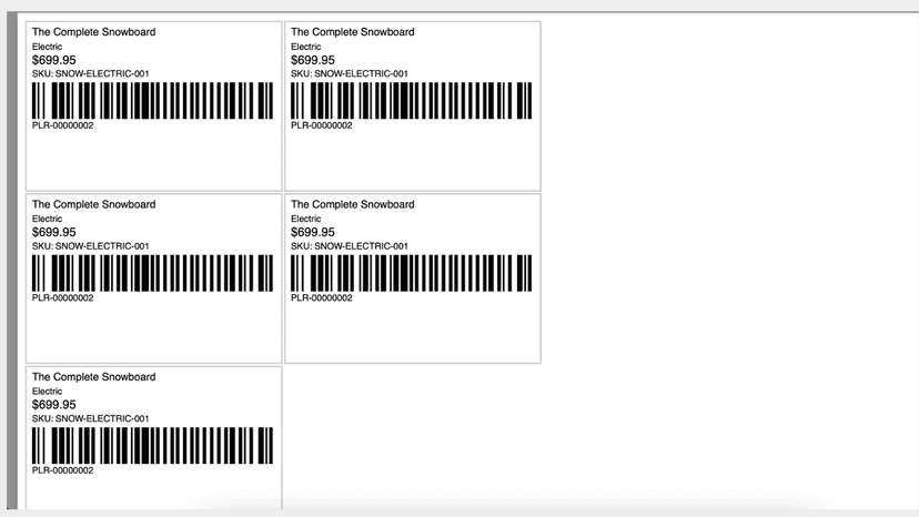 Barcode label PDF ready to download and print