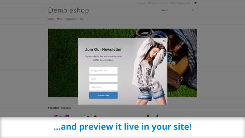 Preview your pop-up before publishing