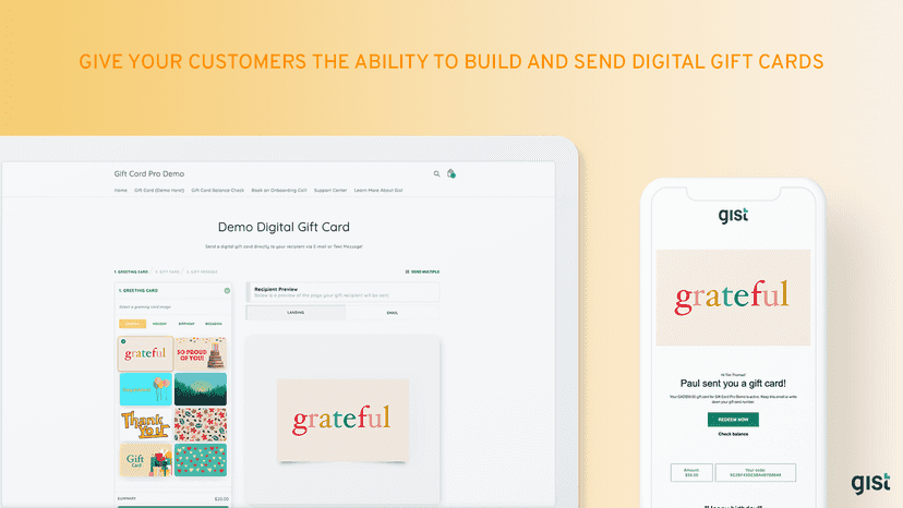 Your customers will love how simple it is to send Gift Cards!