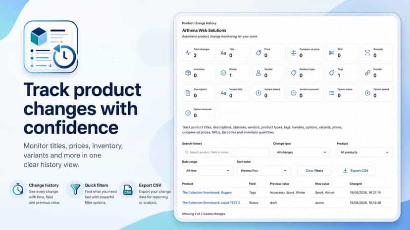 Athena Product Change History