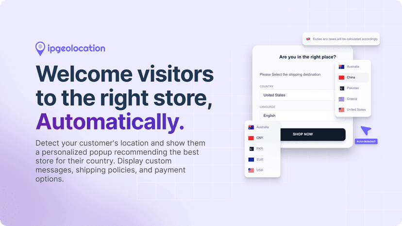 Welcome visitors, to the right store, Automatically.