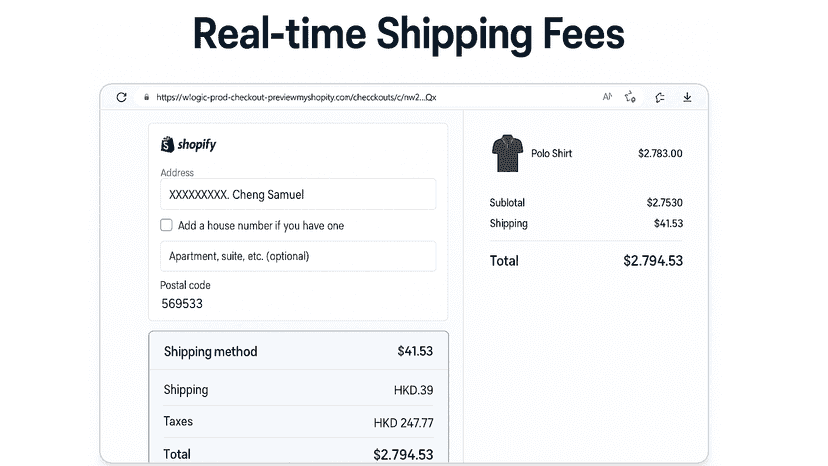 Real-time Shipping Fees