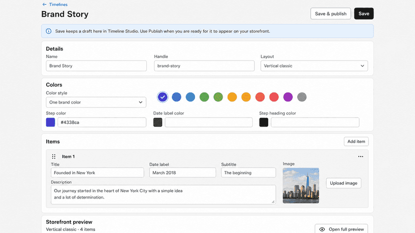 Timeline Settings