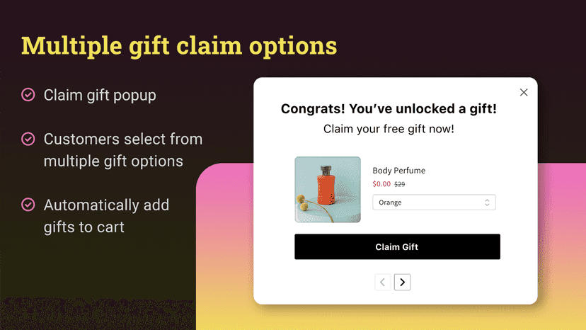 Multiple gift claim options