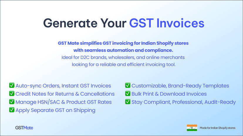 GST Mate: Automate GST invoices & stay compliant on Shopify