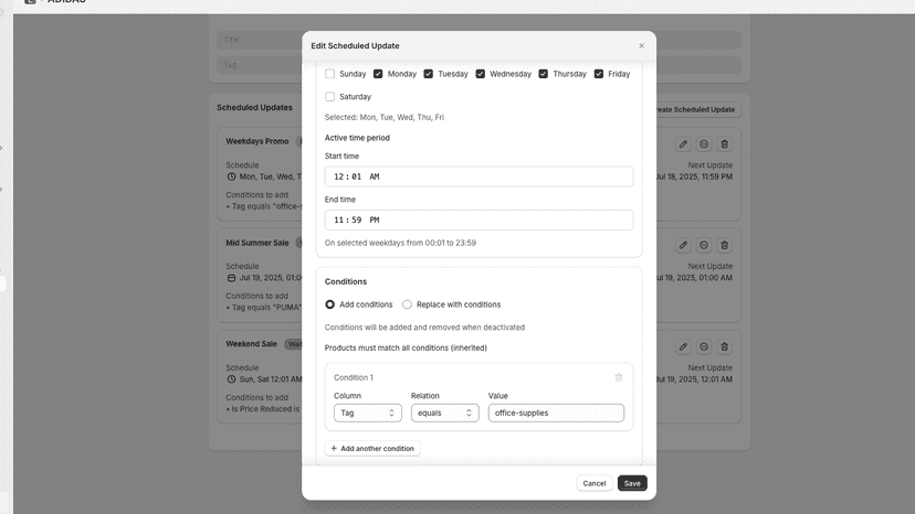 Creating Schedule