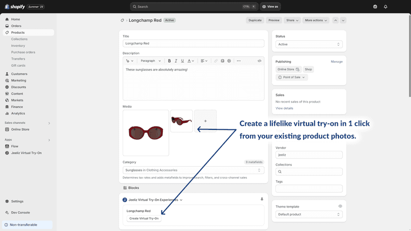 Create virtual try-ons in 1 click from your existing pictures
