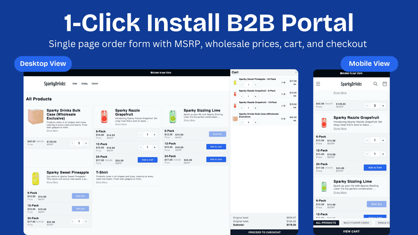 1-Click install b2b portal