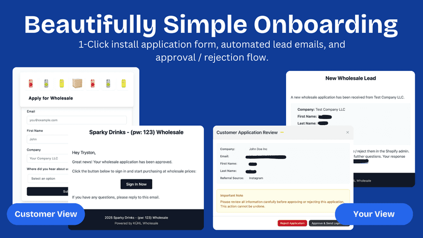 Simple customer onboarding flows