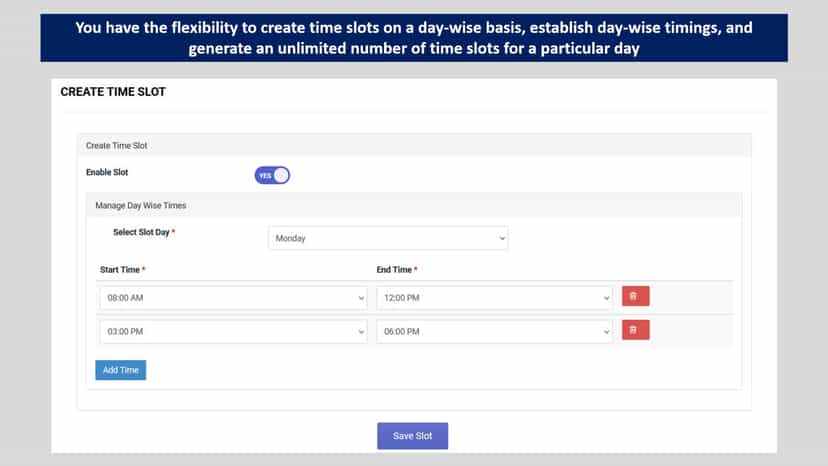 Create Time Slot