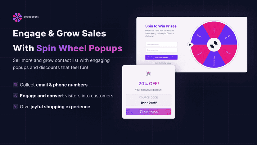 Engage and grow sales with spin wheel popups