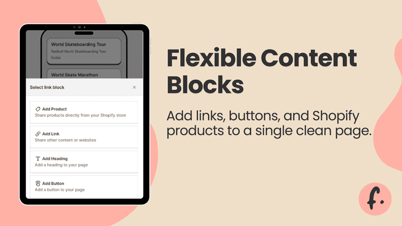 Add Links, Button, Products