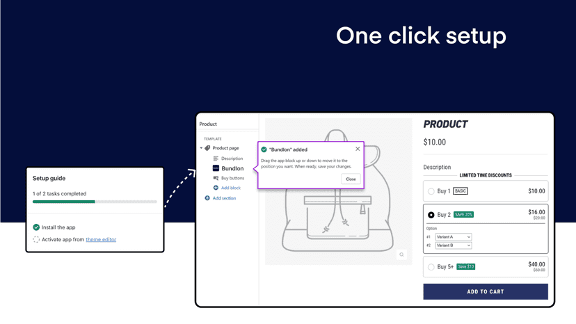 One click setup