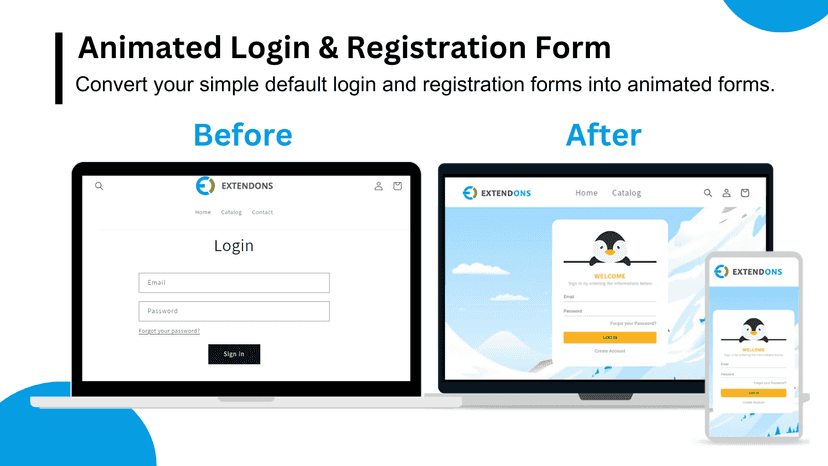 animated login app