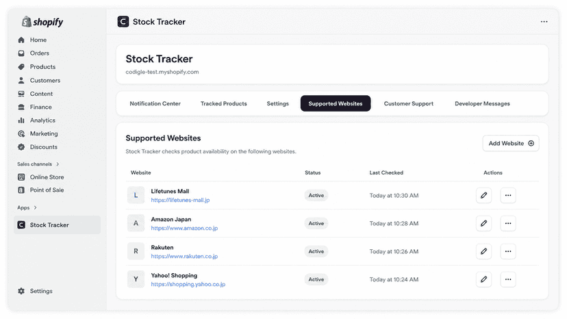 Supported Website Review and Adding New Websites