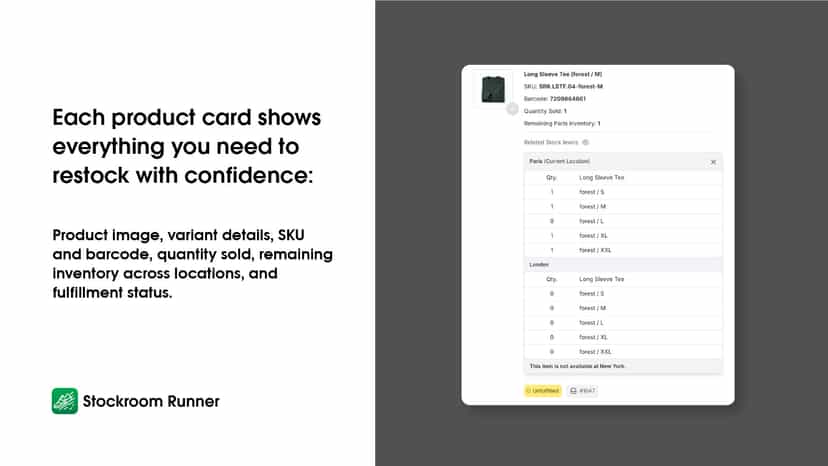 Each product card shows everything you need to restock