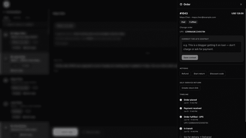Order tracking provides needed context for Quick Replies
