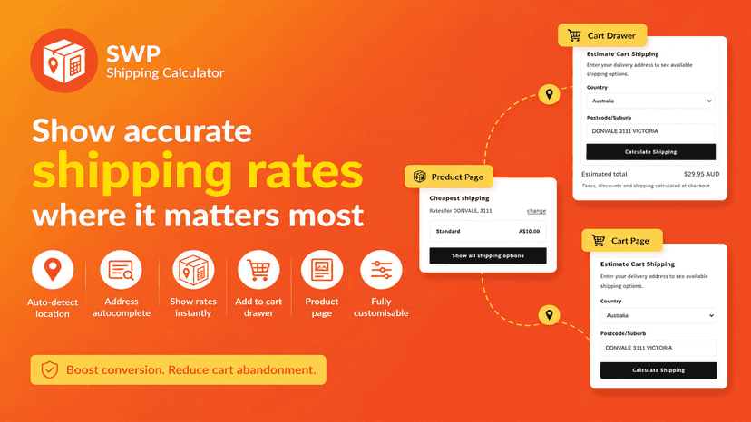 Show accurate shipping rates where it matters most