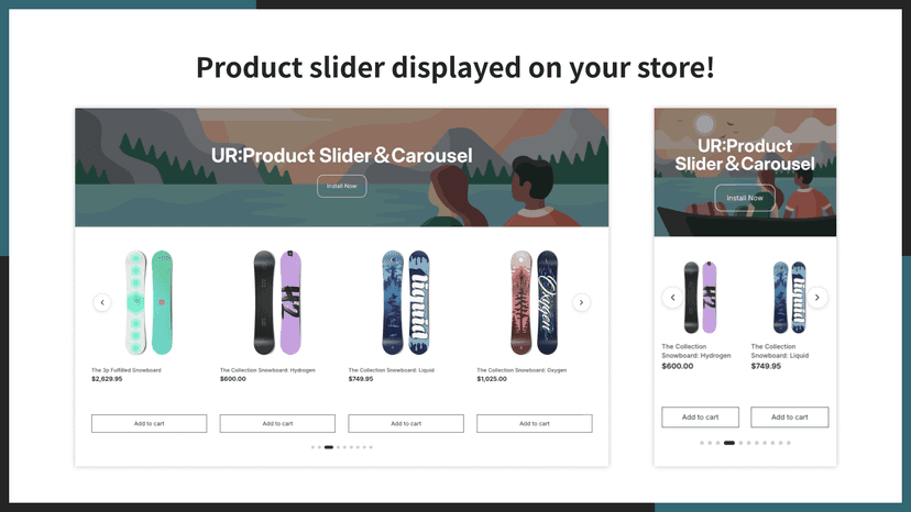 Product slider displayed on your store!