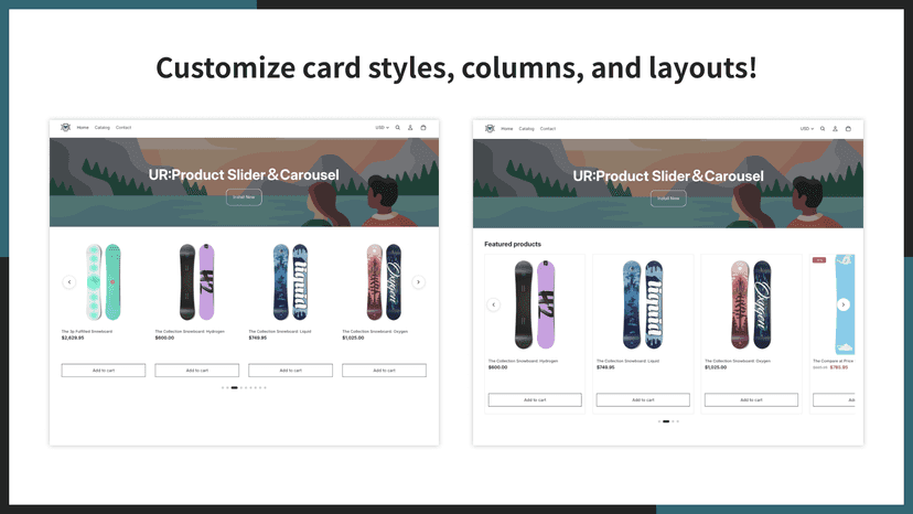 Customize card styles, columns, and layouts!