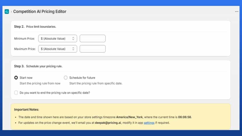 Schedule the pricing rules based on competitor
