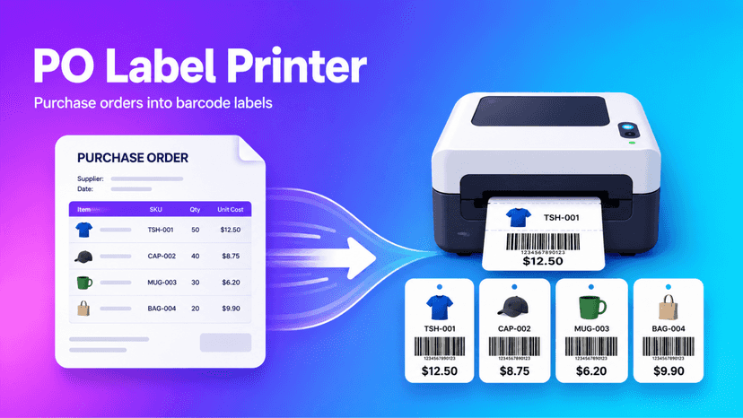 PO Label Printer turns purchase orders into barcode labels