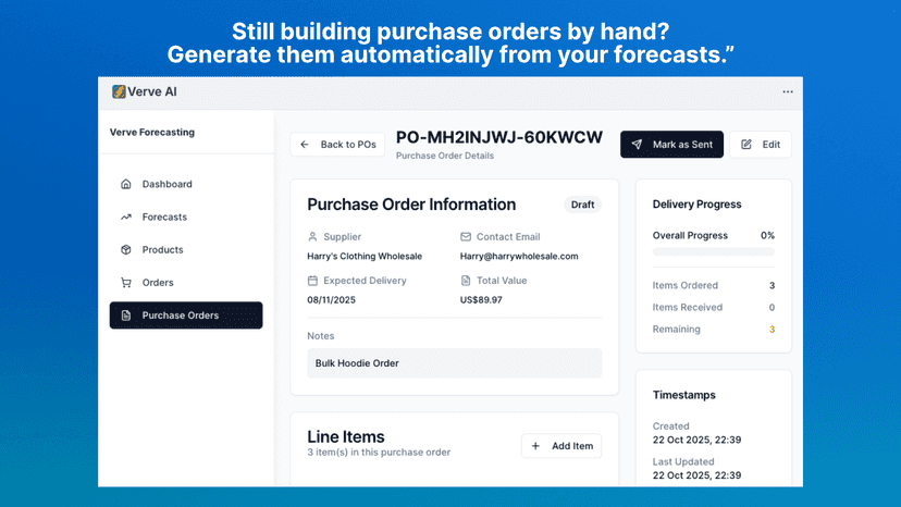 Generate POs Direct From Your Forecasts in a Few Click