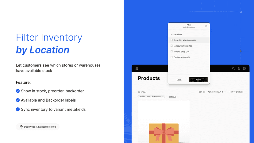 Advanced Filtering filter inventory by location