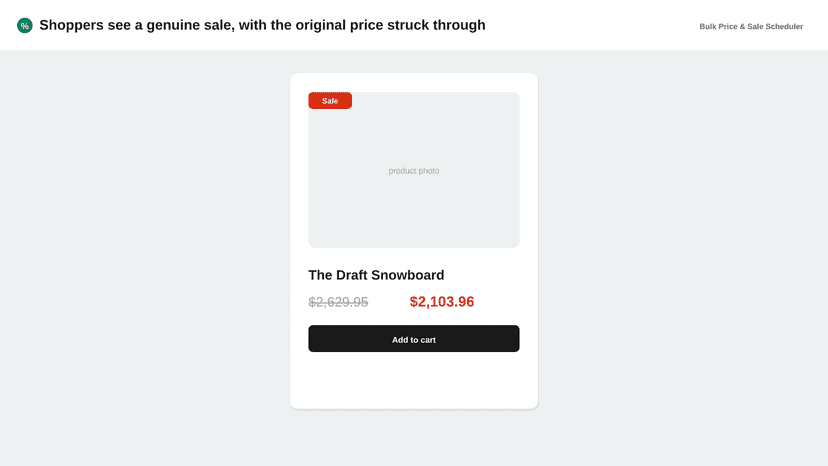 Storefront product with the original price struck through