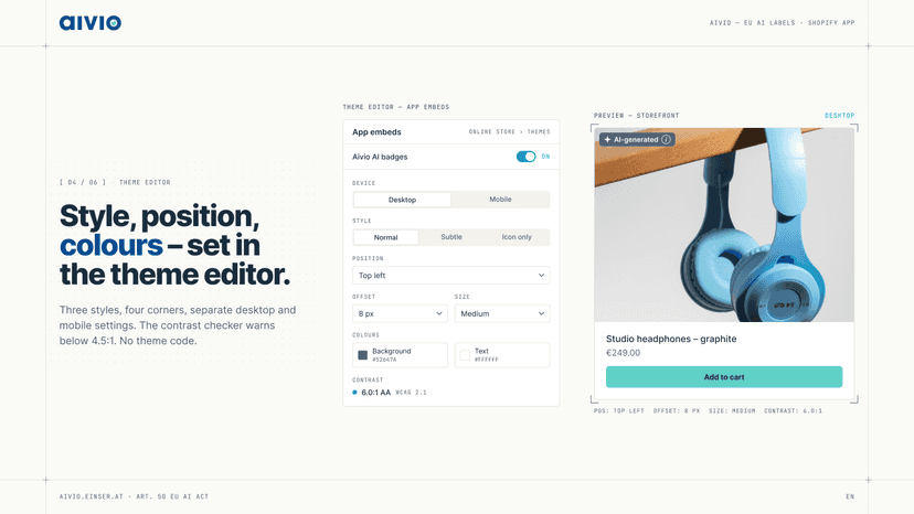 Desktop & mobile design with live contrast check