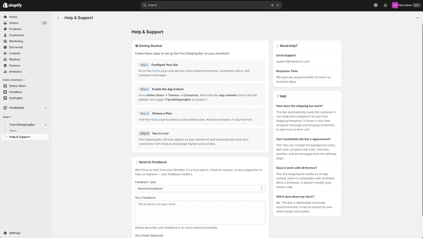 app main page