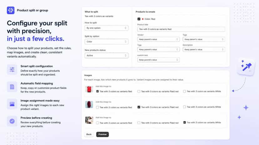Configure your split with precision in just few clics